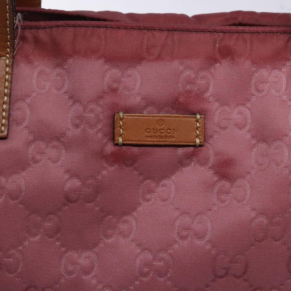 GUCCI GG Canvas Tote Bag Nylon Pink Silver - Picture 14 of 16